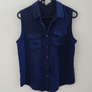 Yamanman Navy Blue Sleeveless Women's Top